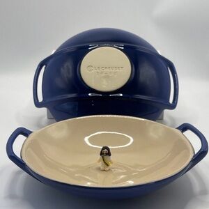 Set of 2 "Cobalt" LE CREUSET 8" Stoneware Wok Dish Bowl 28 oz Blue Asian